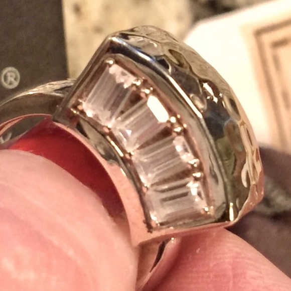 Silpada Stunning & EXTREMELY RARE Vintage Sterling Silver CZ Tiara Ring - Picture 2 of 7